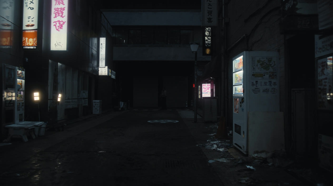 A daytime version of the street. The engine offered this and full night in the same story, which is the whole continuity problem in one frame.